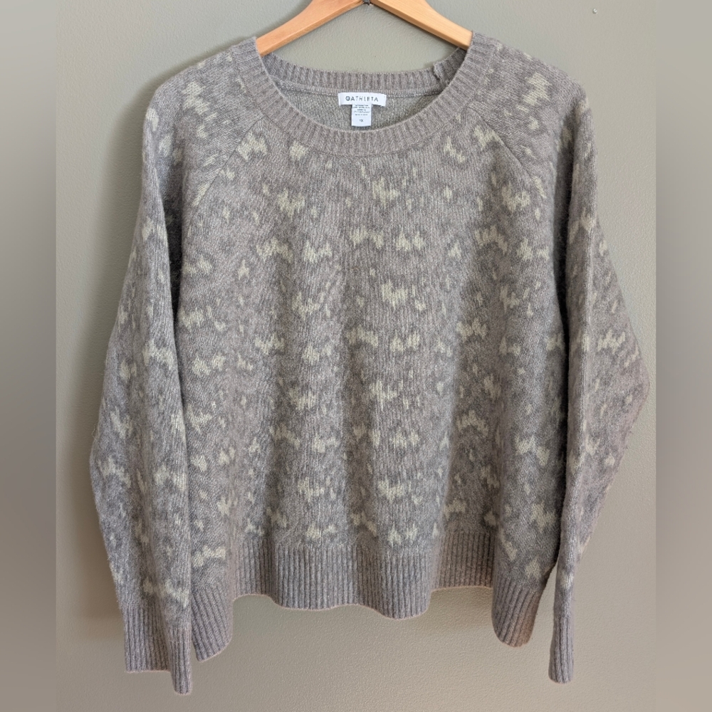 Athleta Leopard Merino Wool Sweater Size 1X